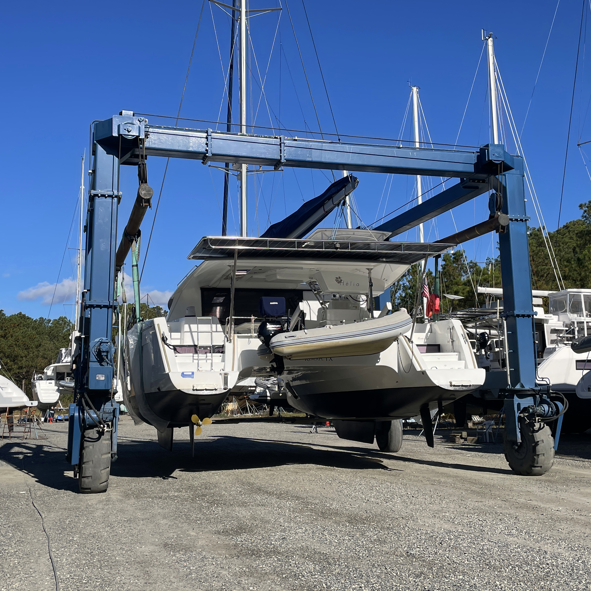Catamaran in Travel Lift